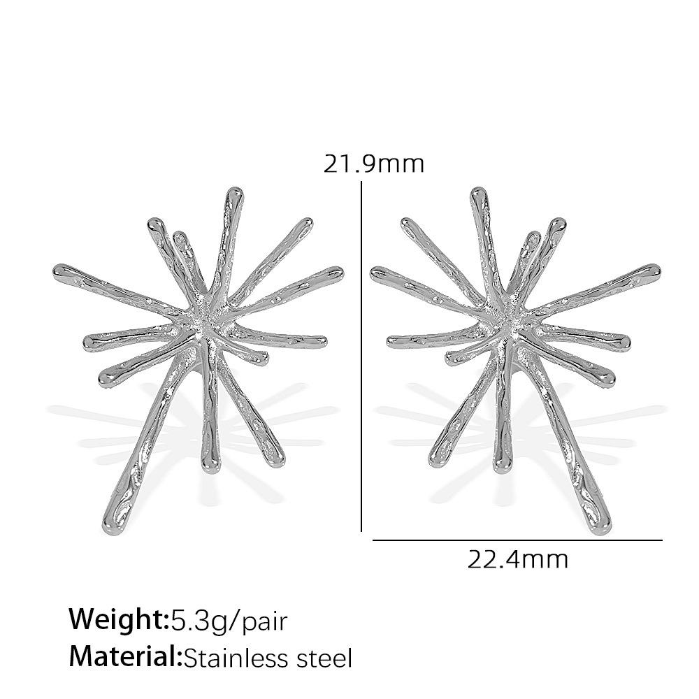 

Korean version of fireworks designer stud earrings, ear holes, cold wind earrings, stainless steel jewelry, mango