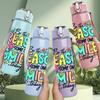 1PC The Reason For My Smiles Colorful Quote Print 750ml Color Plastic Sports Water Bottle Leakproof Flip Straw Lid Suitable for Sports Office Home Use
