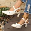 New Summer Fashion Women's Sandals with Pointed Toe, Hollow Back, Soft Leather and Openwork Toe, High Heels for Women In 2025