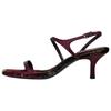Sandálias de Salto Baixo com Tira no Tornozelo em Cetim Cor Vinho Feminino 1135941038
