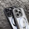 KEYSION Magnetic Transparent Phone Case for MagSafe for iPhone 11 12 13 14 Pro Max Lens Protector Metal Stand Shockproof Cover
