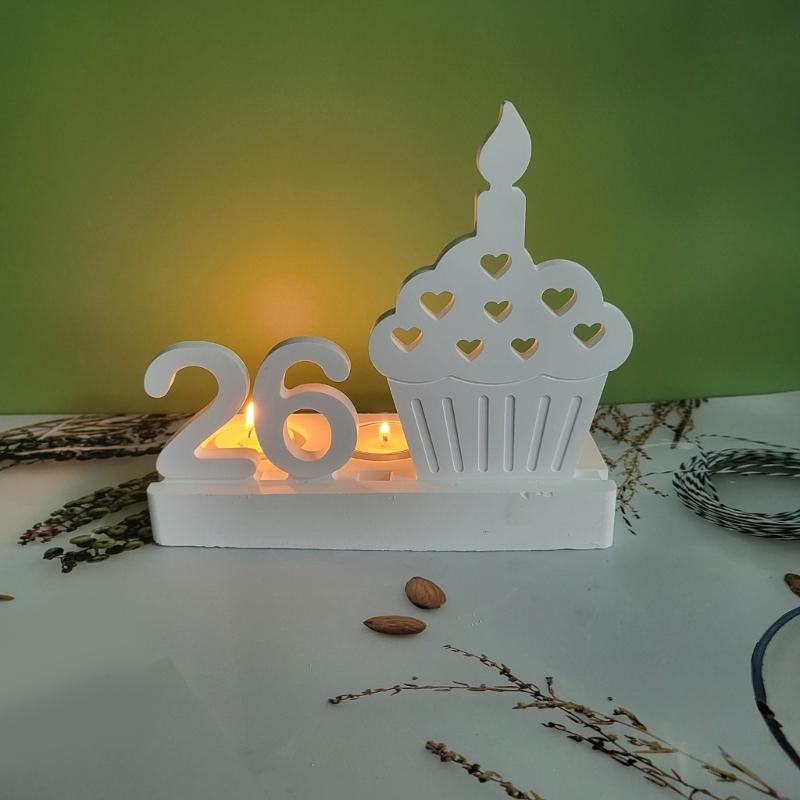 Birthday Cake Silicones Molds Sqaure Base Molds, Number Silicones Molds for Candle Holder Tealight Holder Decorations