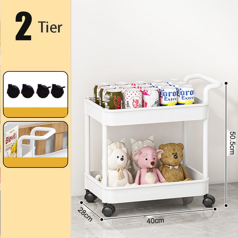 Rollwagen mit 3/4/5 Ebenen, Allzweckwagen mit feststellbaren Rädern und Aufbewahrungswagen mit Griff für Wohnzimmer, Schlafzimmer, Küche, Büro
