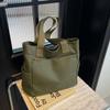 All-matching Canvas Bag 2026 New Style Pure Color Simple Large-capacity Tote Female College Students