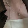 Elegant Pull-Out Water Drop Necklace for Women - Fashionable, Versatile, and Simple Luxury Sweater Chain