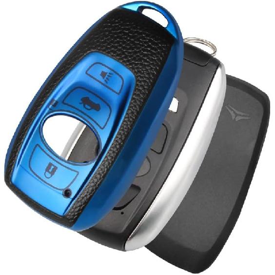 QBUC for Subaru Key Fob Cover Case with Keychain,Car Key Holder fit for Subaru Crosstrek Forester Outback Ascent Impreza Legacy BRZ WRX Sti 4 Buttons