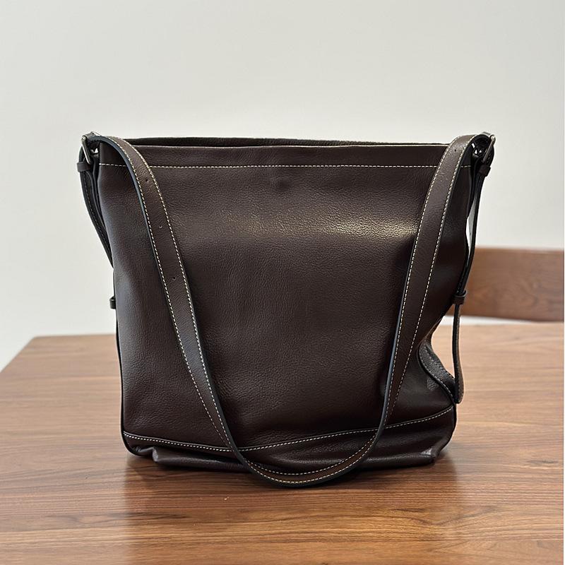 Johnature Leisure Large Capacity Soft Cowhide Women's Bag Genuine Leather Texture Versatile Shoulder Bag