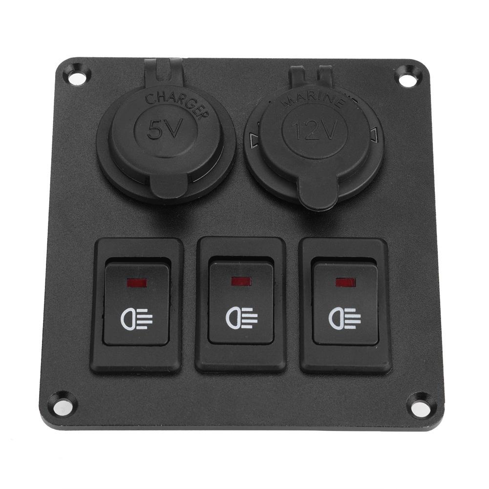 

Автомобильный Морской 3+2комбинация Светодиодный Одинарный Тумблер Зеленый Свет + Автомобильное зарядное устройство Прикуриватель Красный красный