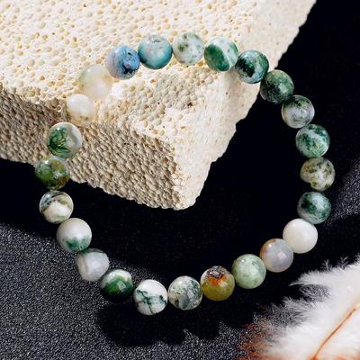 Bracelet Perlé Symbolique en Pierre Naturelle Femmes Hommes Soulagement de l'Anxiété Protection Argent Spirituel Amour de Soi Intérieur Bijoux