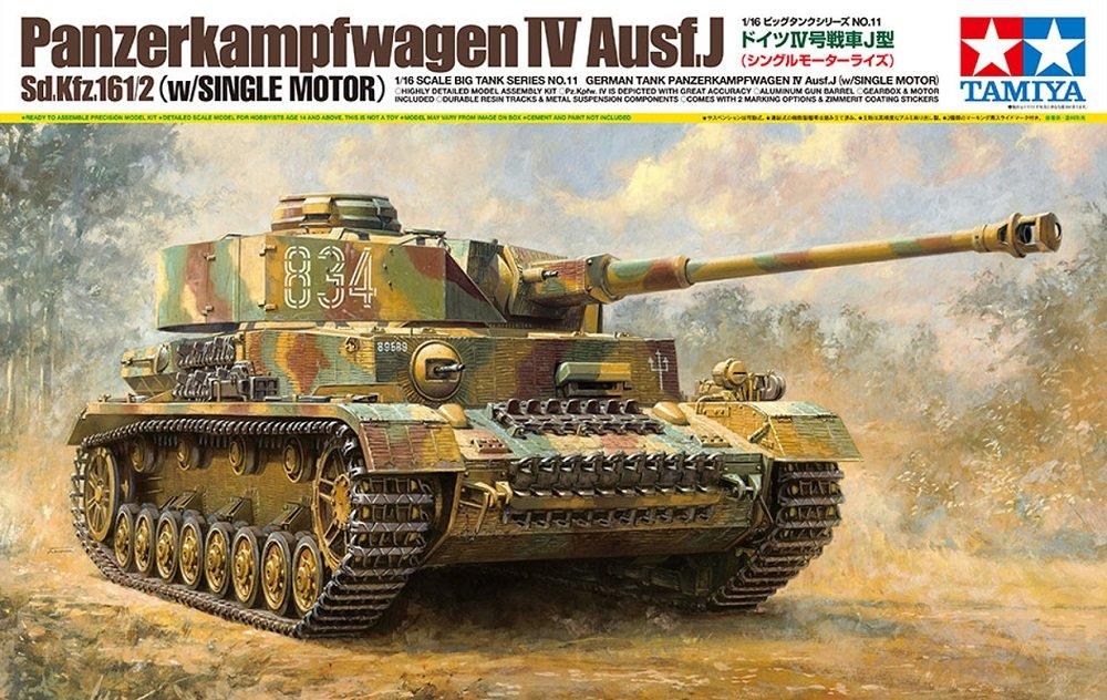 Tamiya Big Tank Series 11 German Panzer IV J Single Motorized Plastic Model Kit 36211 1/16 No. Ausf.