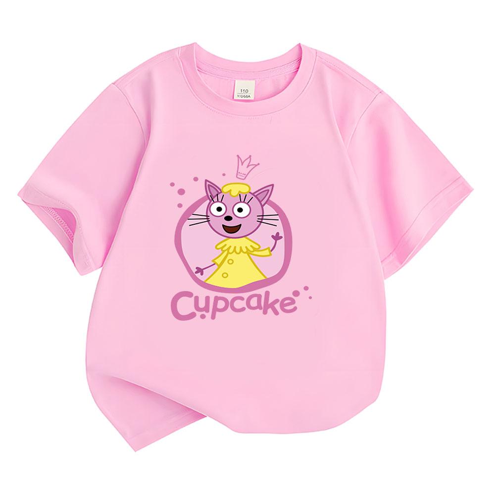 100%Cotton Kid-e-cats Print Children T-Shirt Cartoon Kids Tees Three Kitten Russian Funny Boys Tops Cute Girls Clothing Summer Tops Anime T-shirt