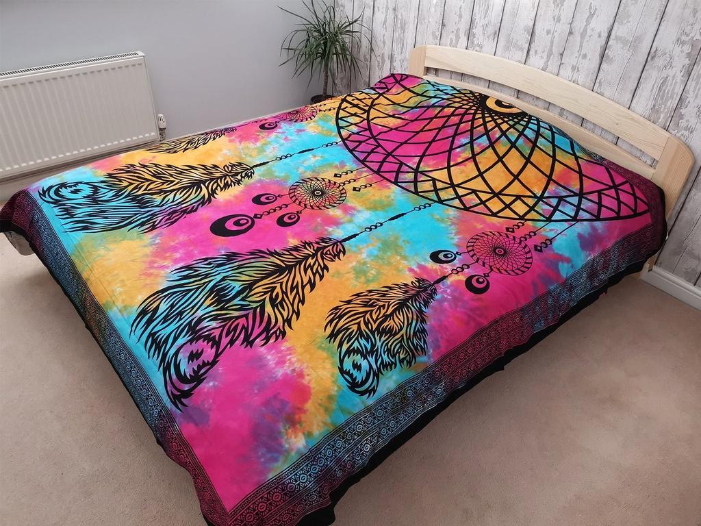 Double Cotton Bedspread And Wall Hanging - Dreamcatcher