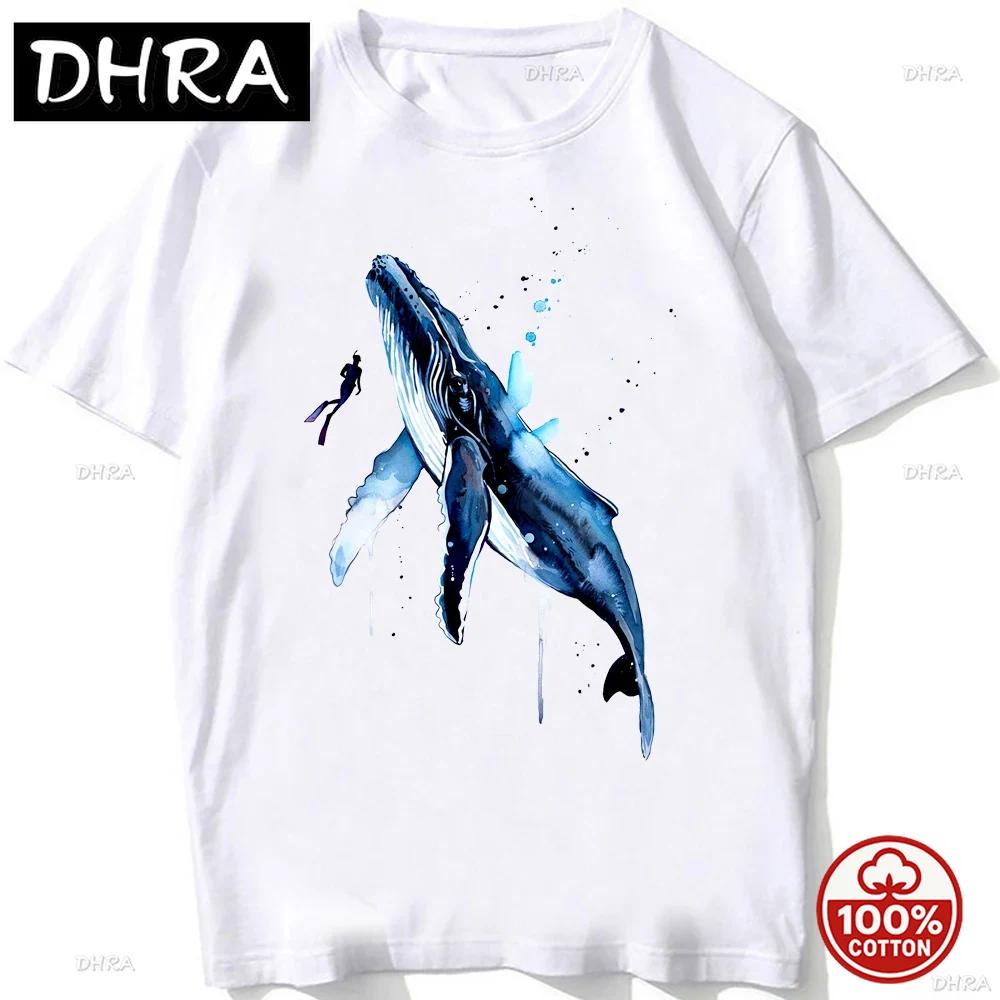 Whale Shark Anatomy Biology Tshirt Unisex Hip Hop Casual Soft Cotton Loose Oneck Tshirts Beach Diving White Tshirt Vintage Tees