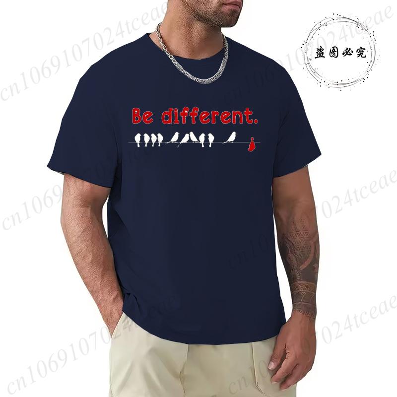 Mens TShirts Clothing Letter Bird Graphic TShirts Round Neck Short Sleeve Casual TShirt Fashion Summer Tshirt Short Sleeve