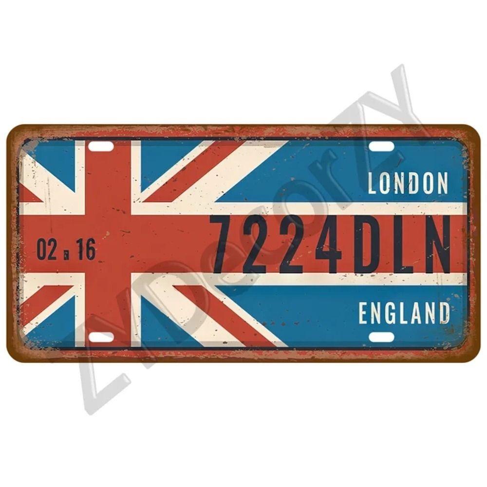 Retro Metal Tin Sign - Country License Plate for Home Bar Garage Man Cave Wall Decor