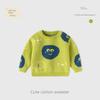 Fruit Green Emoticon Pattern Sweater for Boys and Girls, Autumn and Winter Children's Clothing, Thickened Children's Knitwear, Boys' Pullover Top