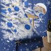 Christmas Winter Blue Trees Snowflakes Sheer Curtains Modern Gauze Curtain for Living Room Bedroom Voile Yarn Curtains