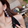 European-American Heart-Shaped Rhinestone Zirconia Earrings