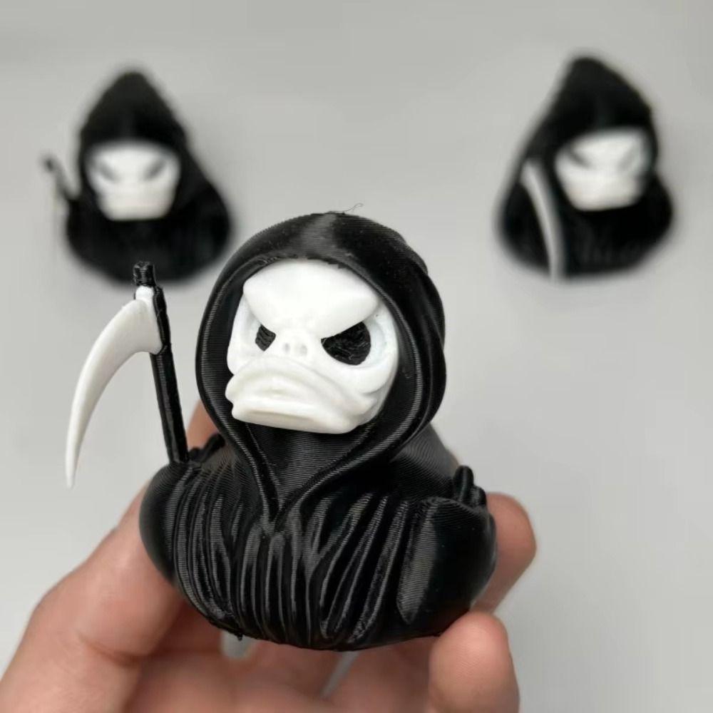Handicraft Halloween Duck Anime Figure 3D Printed Grim Reaper Duck Ornament  Desktop Decor
