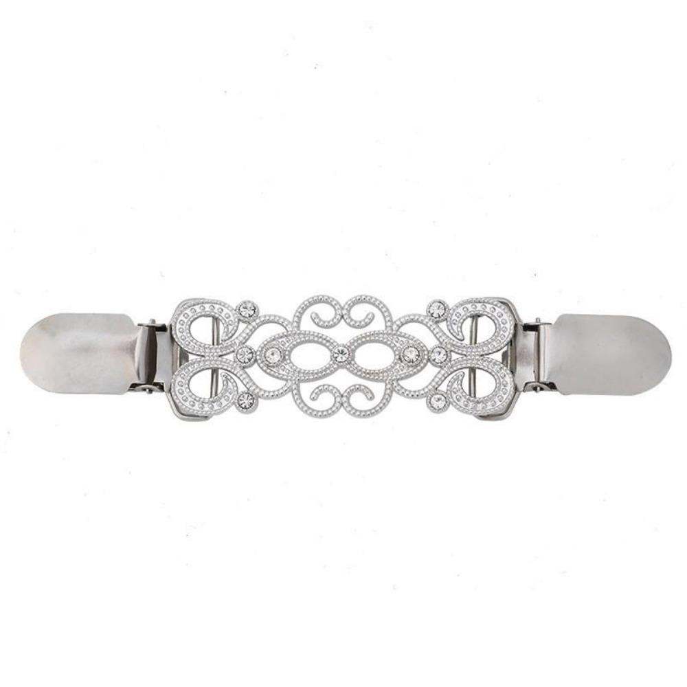 Retro Elegant Clothing Clip for Women Rhinestone Decoration Alloy Scarf Brooch Anti Slip Collar Clip Clothing Accessories 1PC
