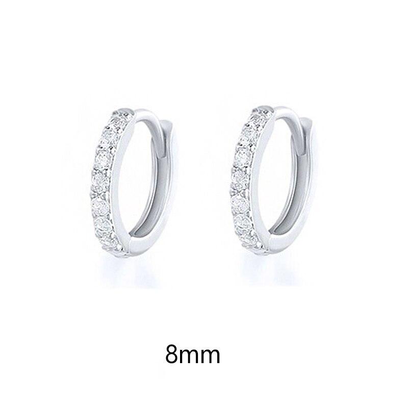 1 Pair Minimal Exquisite Hoop Crystal Zirconia Small Huggie Thin Cartilage Earring For Women Helix Tragus Piercing Zircon