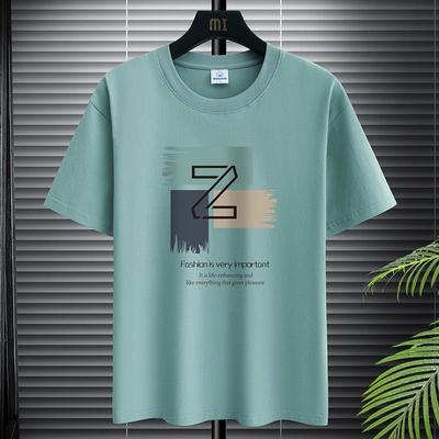T-shirt Grafica Semplice da Uomo Taglia Plus Magliette Girocollo Puro Cotone Top Harajuku Abbigliamento Maschile Estate Nuovo Manica Corta