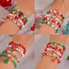 4Pcs/set Christmas Tree Santa Claus Bracelet For Women Xmas Deer Snowman Polymer Clay Beads Woven Bangles New Year Jewelry Gifts