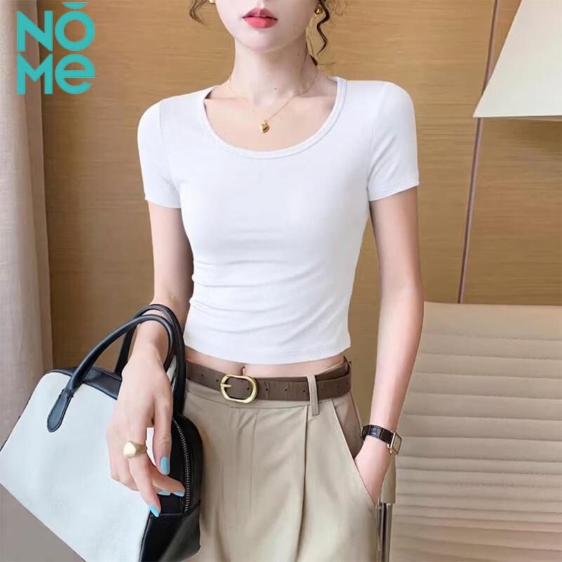 NOMe Women s Round Neck Short-Sleeve Crop Top S