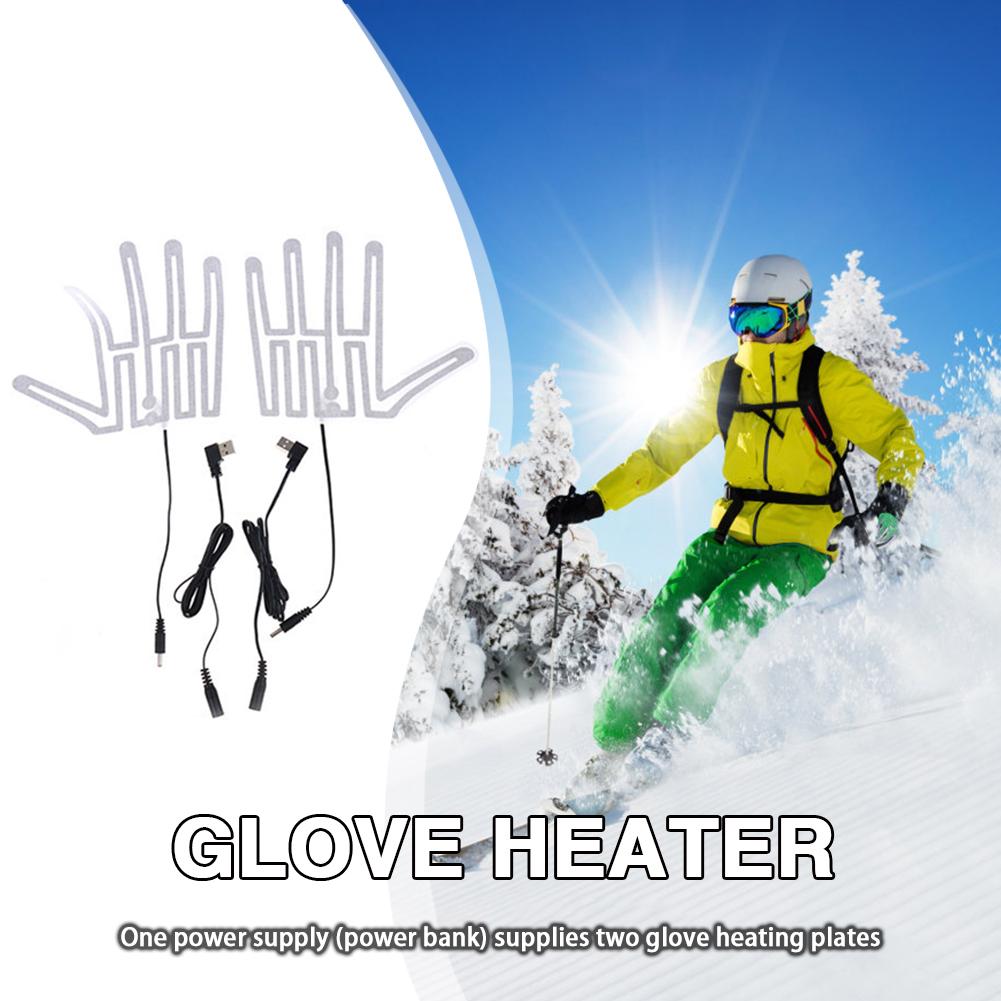 1 Pair Electric Heating Pad Carbon Fiber 5V Five-Finger Gloves Heating Pad Thermal Insulation Shoes Gloves Pads