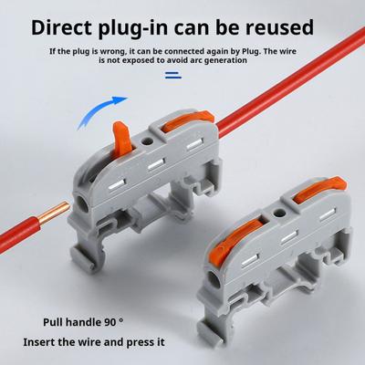 10 Adet KV121 Push-in Hızlı Terminal Bloğu Din Ray Konnektörü Üniversal Kompakt Hızlı Elektrik Konnektörü Kararlı Ekipman Operasyon Terminal Bloğu