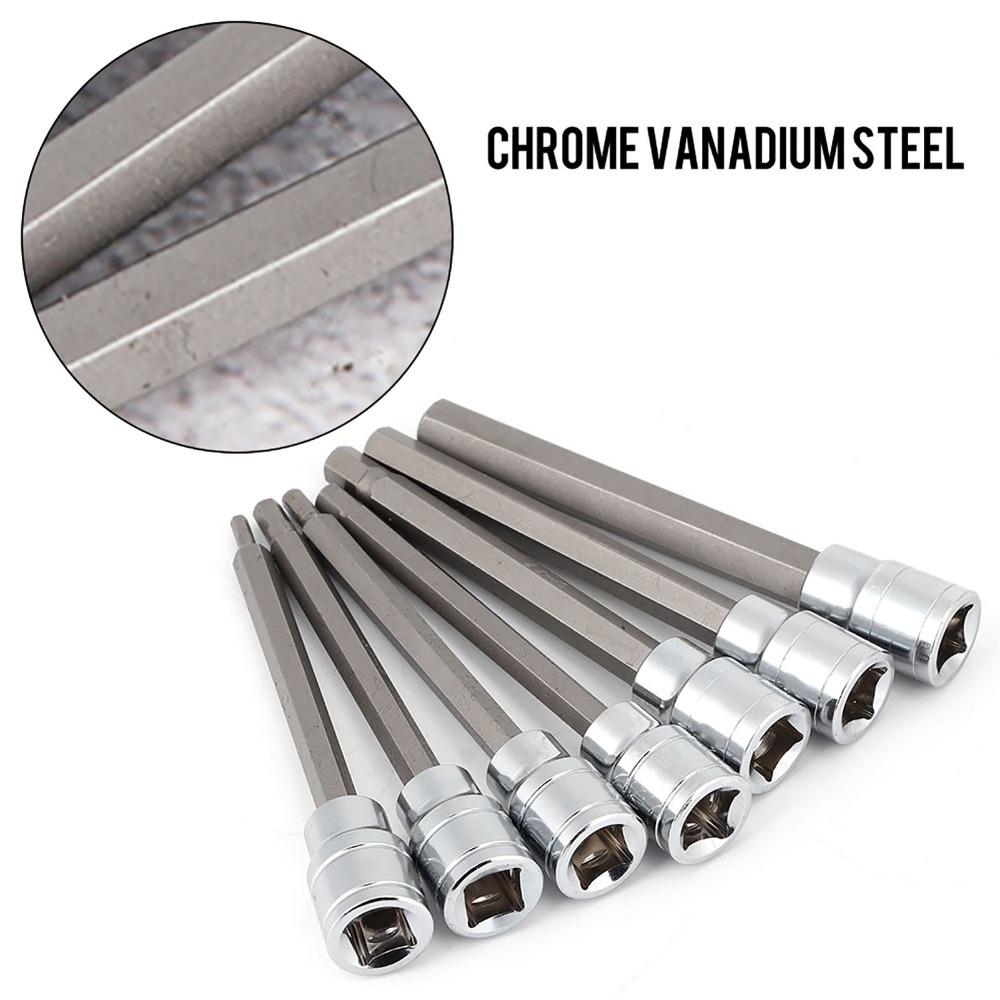 7PCS 3-10mm Metric Hex Bit Socket Set CR-V Steel Metric Hex Socket Set  Motorcycle Repair