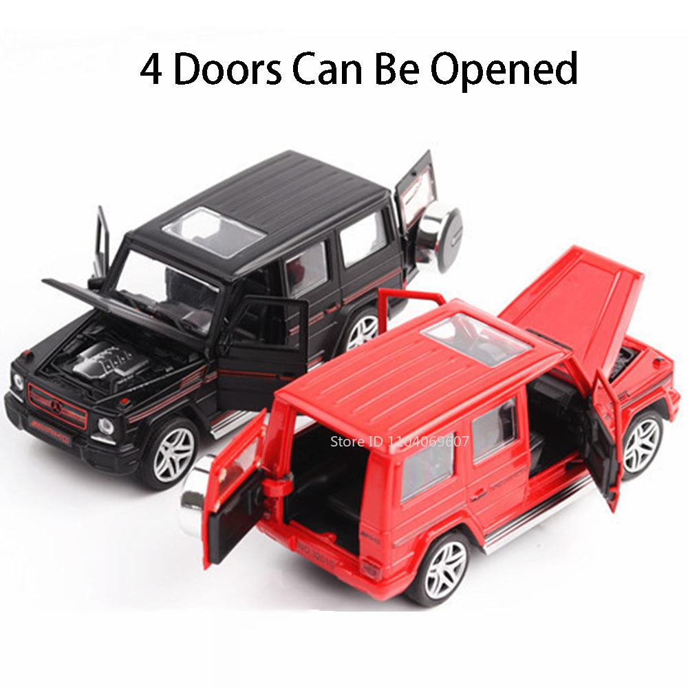 1:32 Scale G65 Alloy Diecast Toy Car Models 4 Doors Opened Sound Light Pull Back Hihgh Simulation SUV Vehicles for Kids Presents