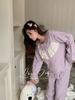 Pure cotton loose and cute long-sleeved trousers lace bow going out spring loungewear suit misty rain sweet dream