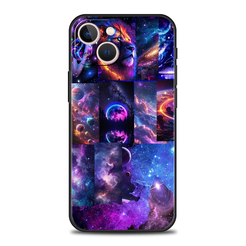 Phone Case Cover for iPhone 17 16 15 14 13 12 Pro Max 11 Pro Max 17 AIR Plus Shockproof Soft TPU Shell Universe Starry Sky Moon