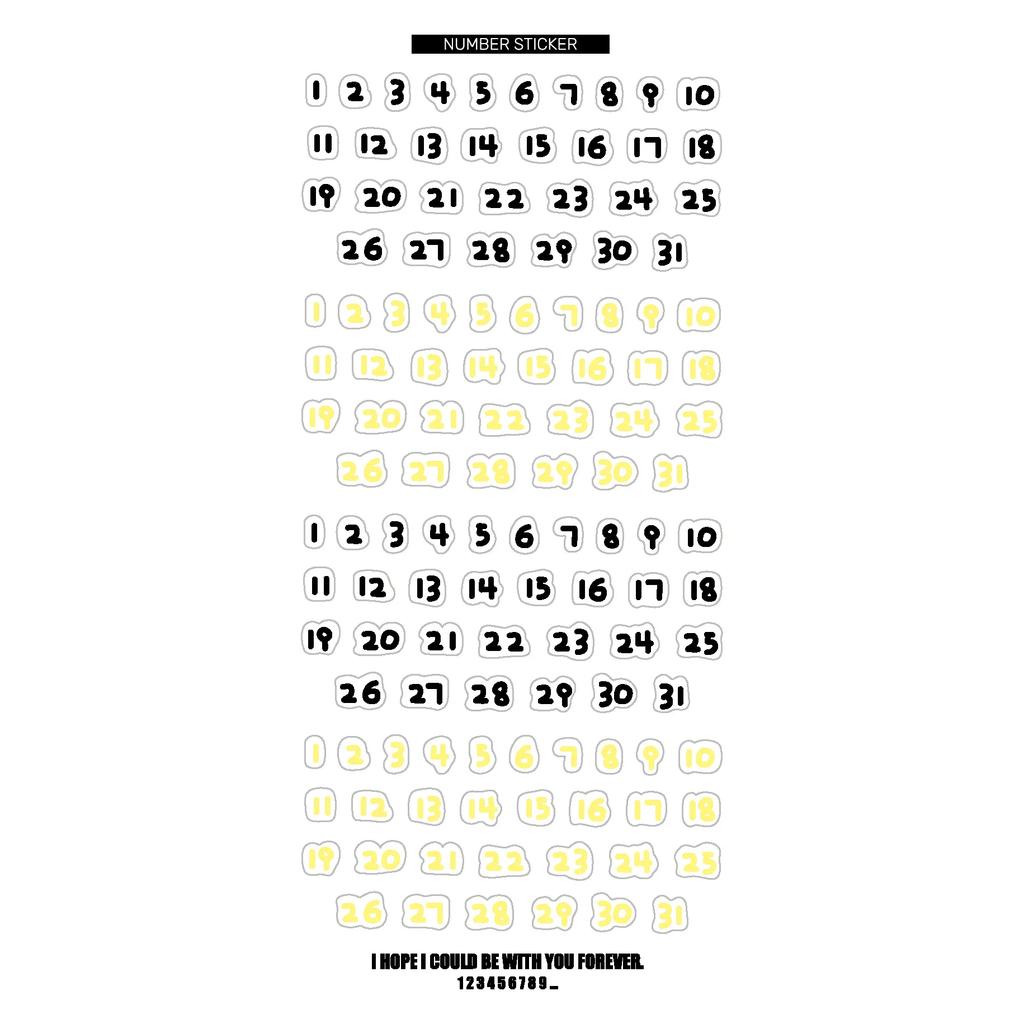 1 buc. Font drăguț pentru copii de desene animate Nr. 1 ~ 31 Autocolante de numere Calendar Planner Scrapbooking Jurnal Zi lunară Zilnic Oră Etichetă Decorare
