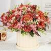 Künstliche Blumen Seidenhortensie Pfingstrose Hochzeitsblumenstrauß Valentinstag Haus Zimmer Vase Dekoration DIY Geschenk Kranz Scrapbooking