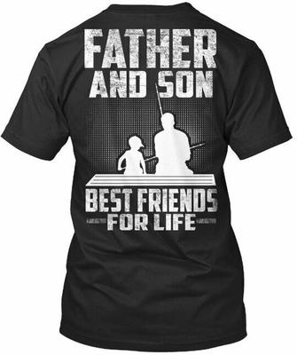 Father And Son Fishing Best Friends For Life T-Shirt Made In USA S To 5XL