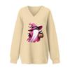 Women's V-neck Dropped Shoulder Halloween Print Sports Sweatshirt Top