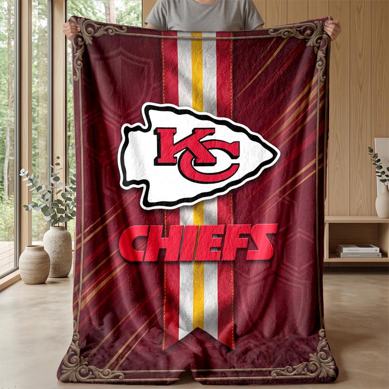 Coperta in Flanella Pile Kansas City Chiefs Coperta Calda e Accogliente per Divano Letto Viaggio Uso in Tutte le Stagioni