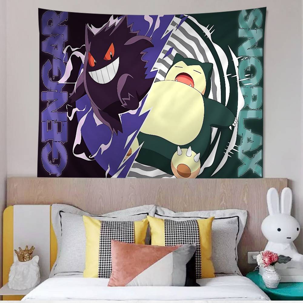 GGengar PPokemons Chart Tapestry Art Science Fiction Room Home Decor Cheap Hippie Wall Hanging