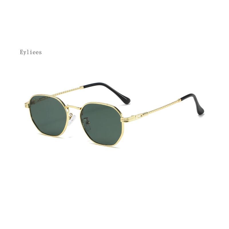 Retro Small Square Metal Framesd Female Sunglasses Fashion Gradient Lens Uv 400 Protection Male Punk Dark Green Sun Spectacles Gafas De Sol