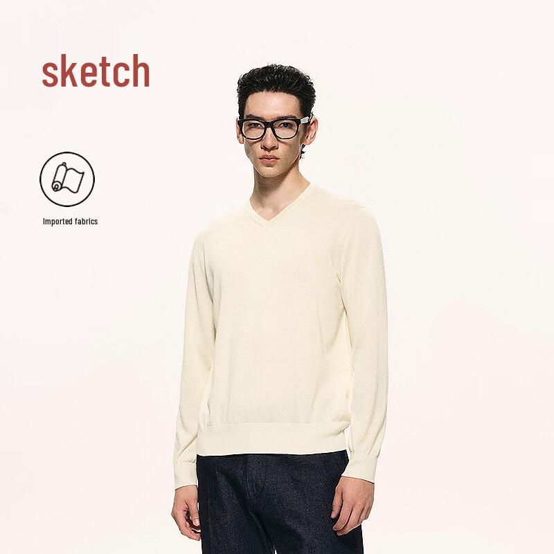 CROQUIS Men's 2026 Spring Slim Fit V-Neck Long Sleeve Knit Sweater
