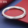 925 Sterling Silver Simple Smooth Multi-Strand Bracelet - Stylish Evening Jewelry