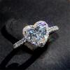 Rhinestone Band Ring Cubic Zirconia Heart Rhinestones Women Sparkling Elegant