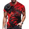 Sommer Rund Hals 3D Skremmende Skalle Print Topp Moteable Casual Kortermet Herre T-skjorter