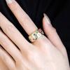 Fashion Personality Double Row Color Zircon Geometric Adjustable Ring Women'S Niche Retro Versatile Ring