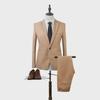 Men's Slim Fit Korean Style Casual Business Suit Set - Two-Piece