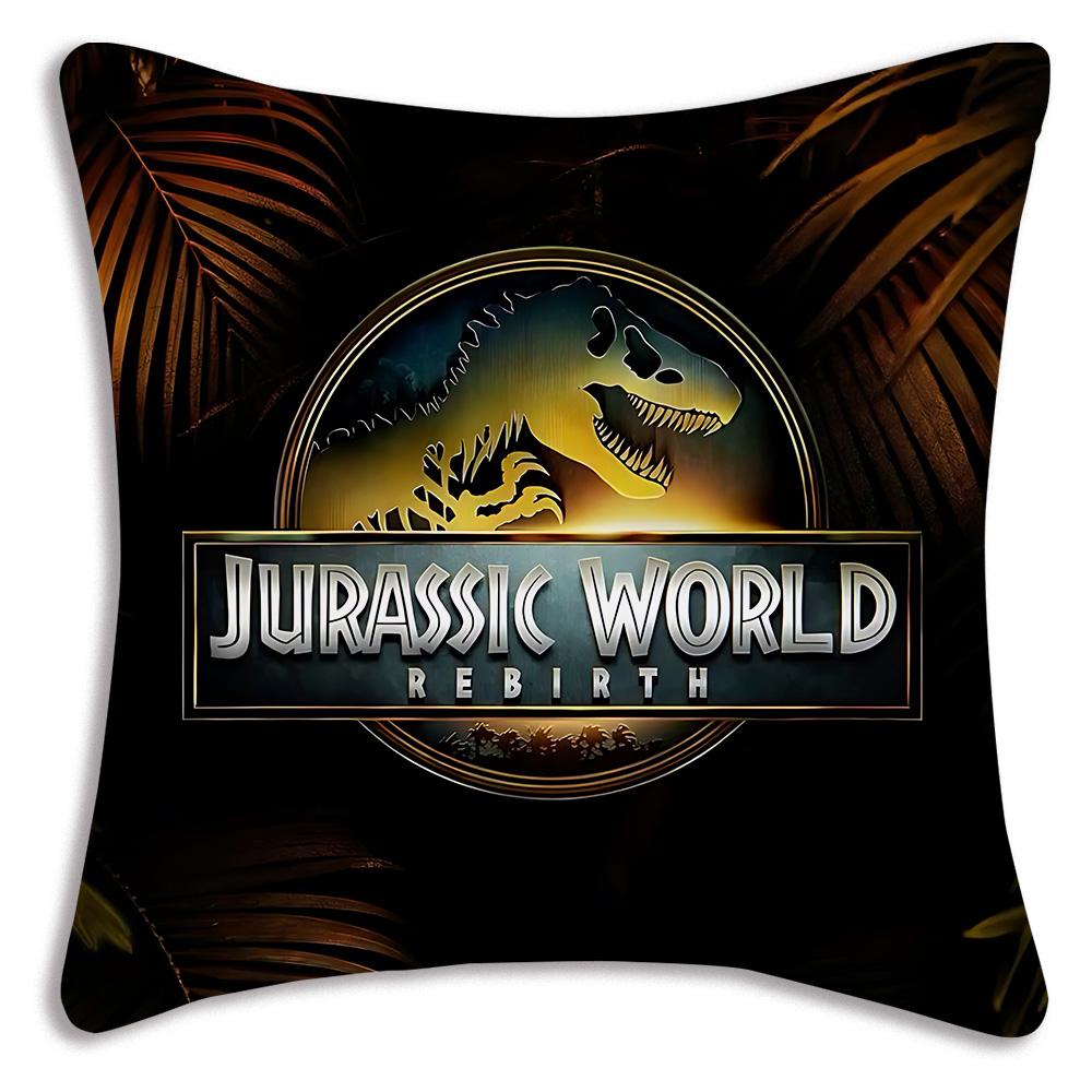 Cute Dinosaur Jurassic P-Park Pillow Covers Cartoon Sofa Decorative Home Double-sided Printing Short Plush Cute Cushion Cover