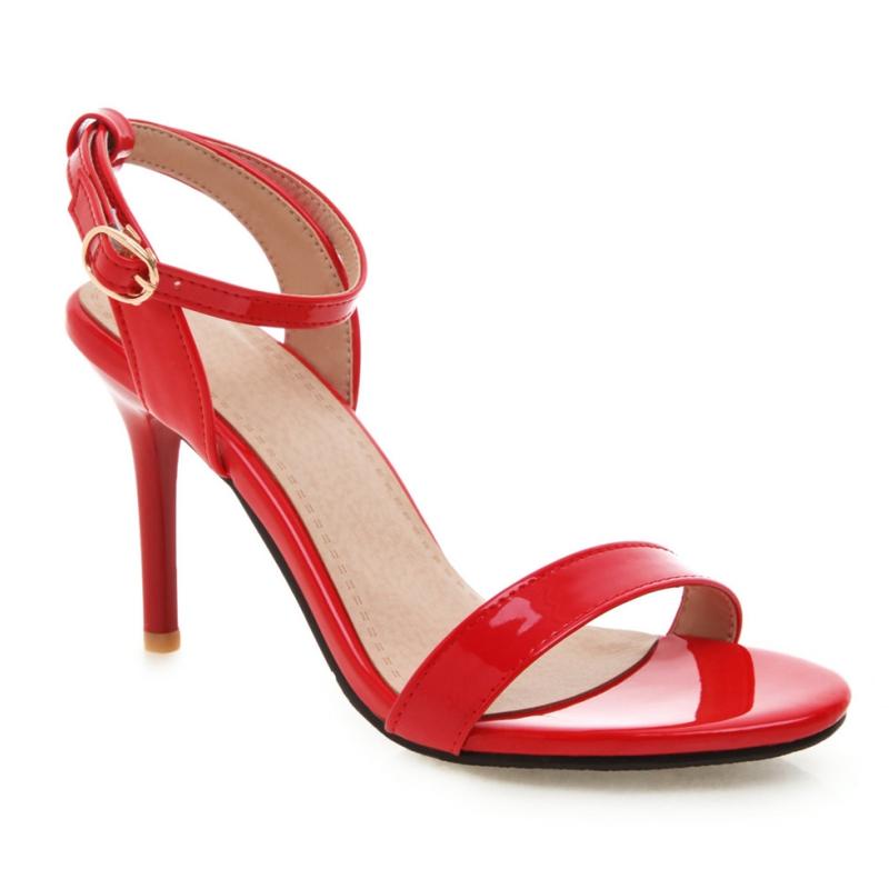 

Модные летние босоножки, туфли на высоком каблуке для женщин, шлепанцы, большой размер 44 50, ремешки на щиколотке, красные, белые, для вечеринок, танцев, свадьбы, женская обувь 48