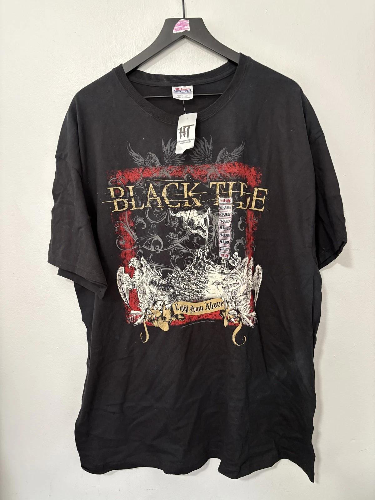 Винтажная черная рубашка Black Tide мужская 2XL Черная 2008 Свет Сверху Группа Hot Topic Футболка S